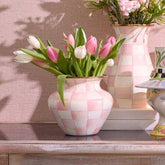 Check Enamel Large Vase