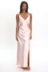 Marlie Side Pleat Maxi Dress Blush