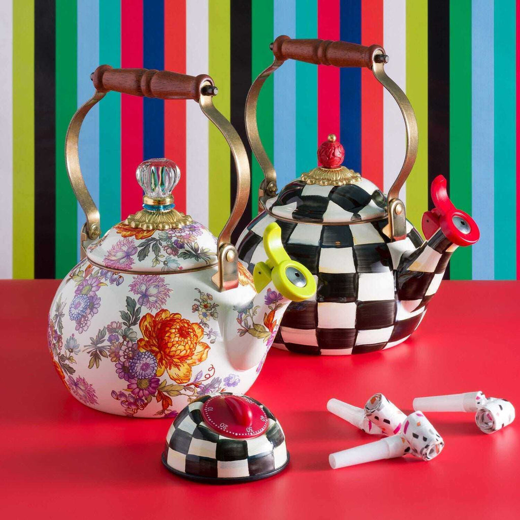 MacKenzie-Childs Courtly Check Whistling Tea Kettle