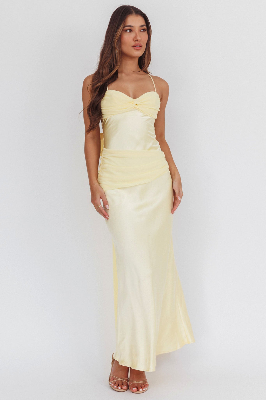 Arizona Sunset Criss-Cross Bow Back Dress Yellow