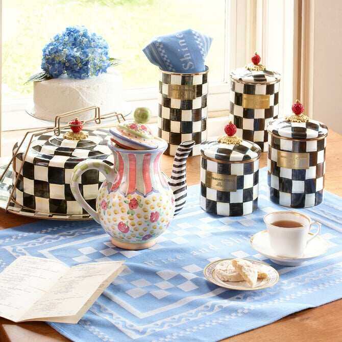 Courtly Check Enamel Canisters