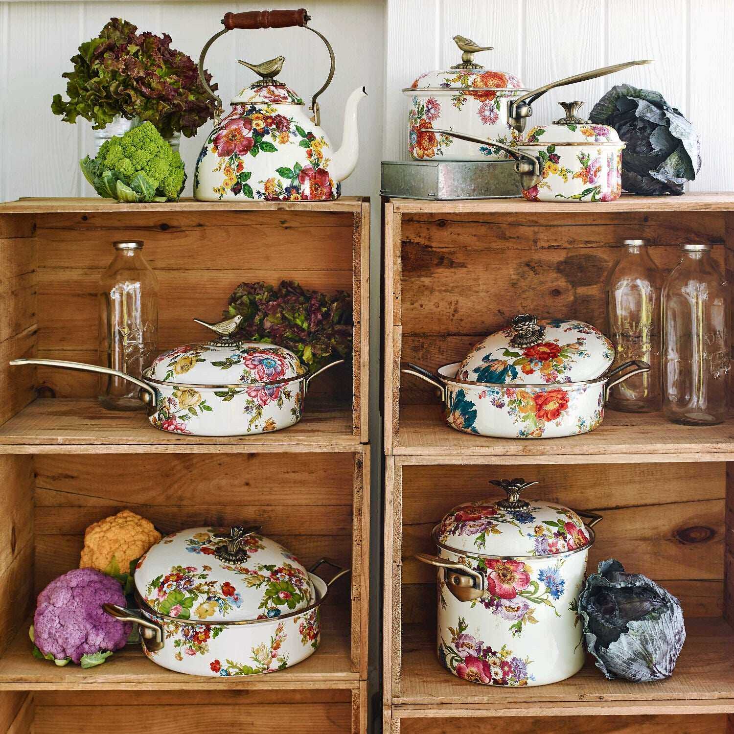 Flower Market 3 Qt. Tea Kettle with Bird