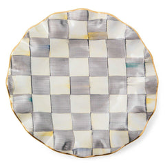 Sterling Check Ceramic Fluted Dessert Plate
