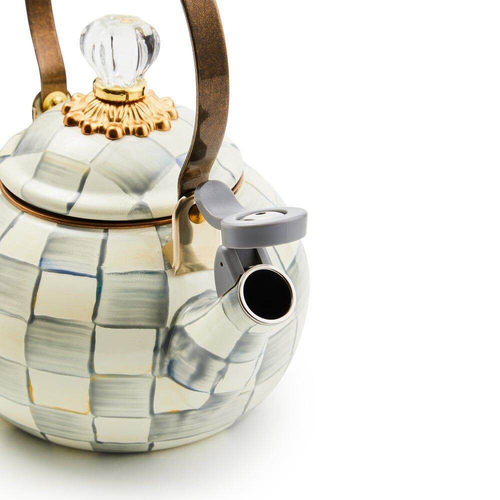 Sterling Check Whistling Tea Kettle by MacKenzie-Childs