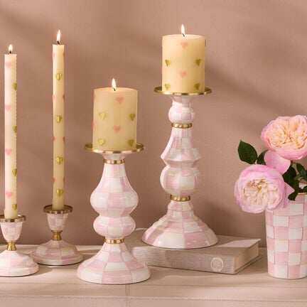 Enamel Pillar Candlestick Holder