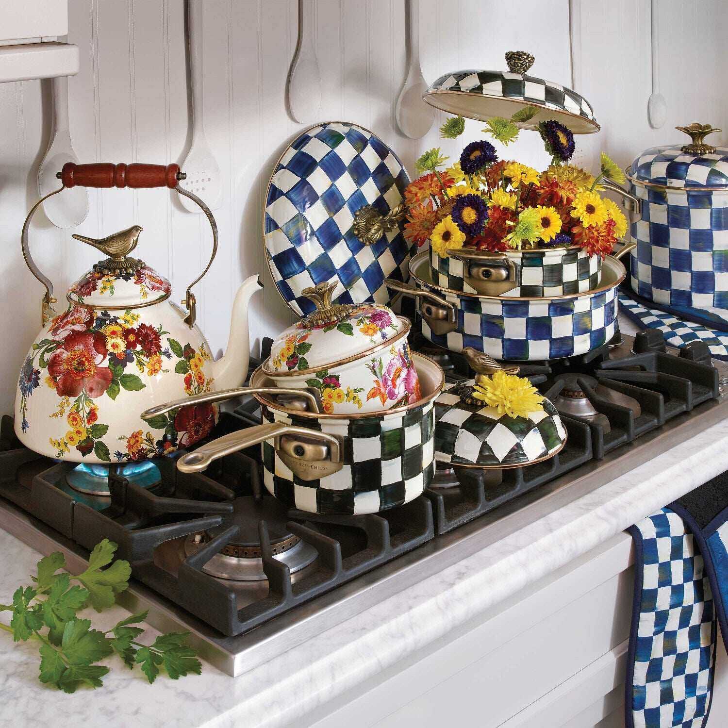 Flower Market 3 Qt. Tea Kettle with Bird