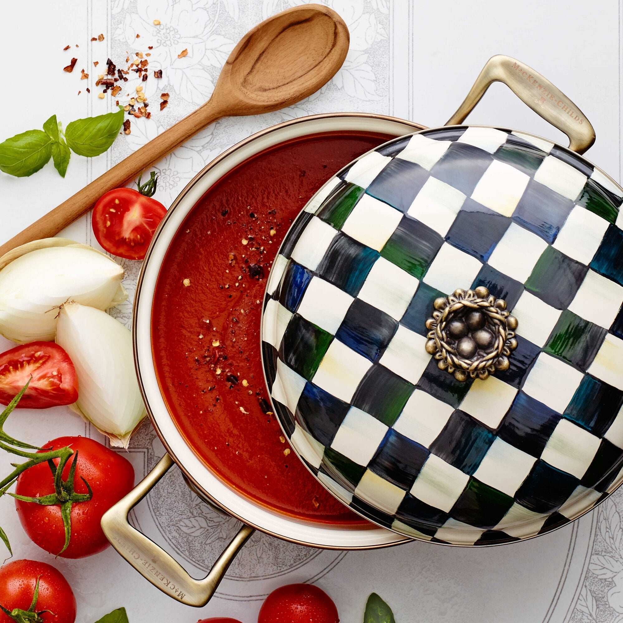 Courtly Check Enamel 3 Qt. Casserole
