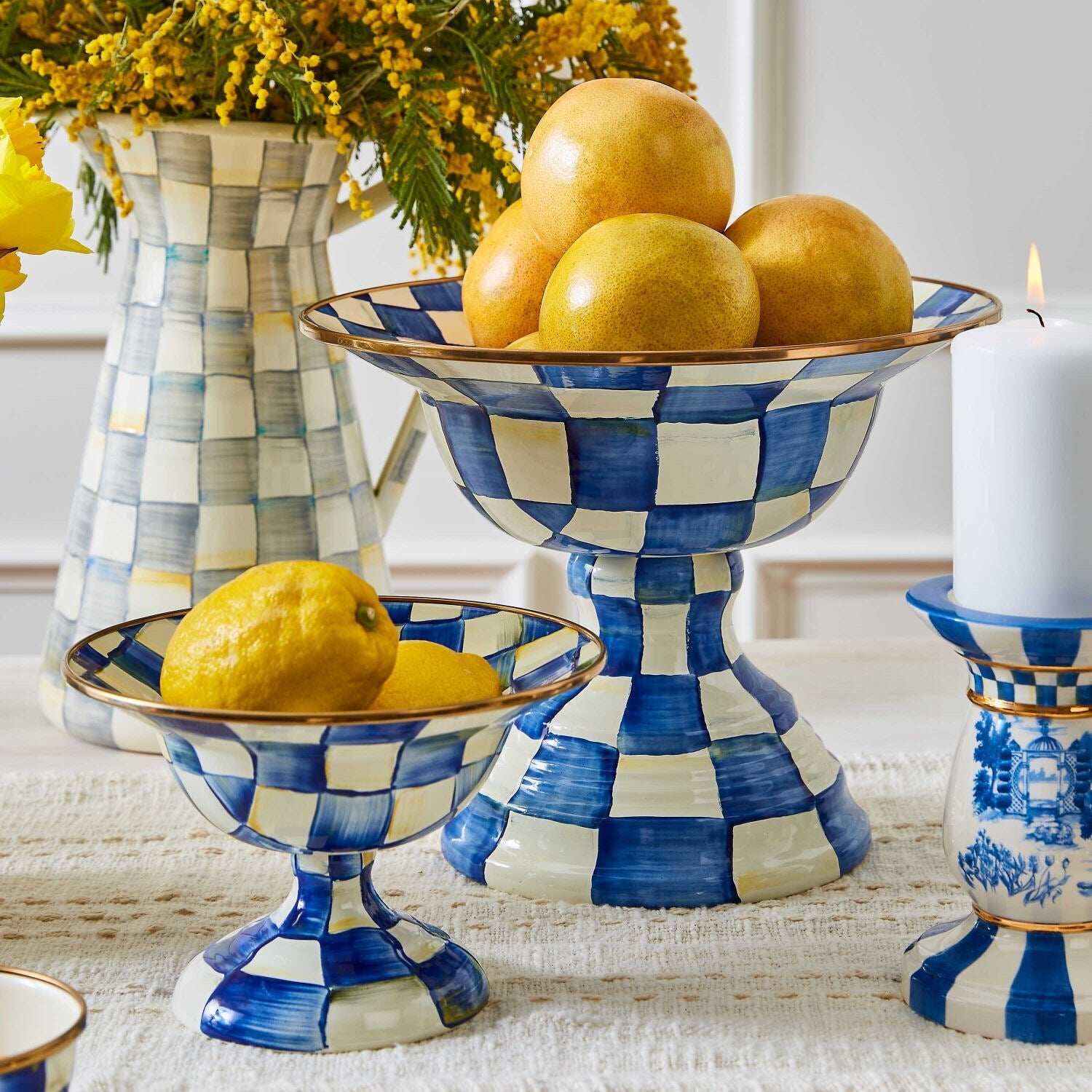Beautiful Royal Check Large Compote