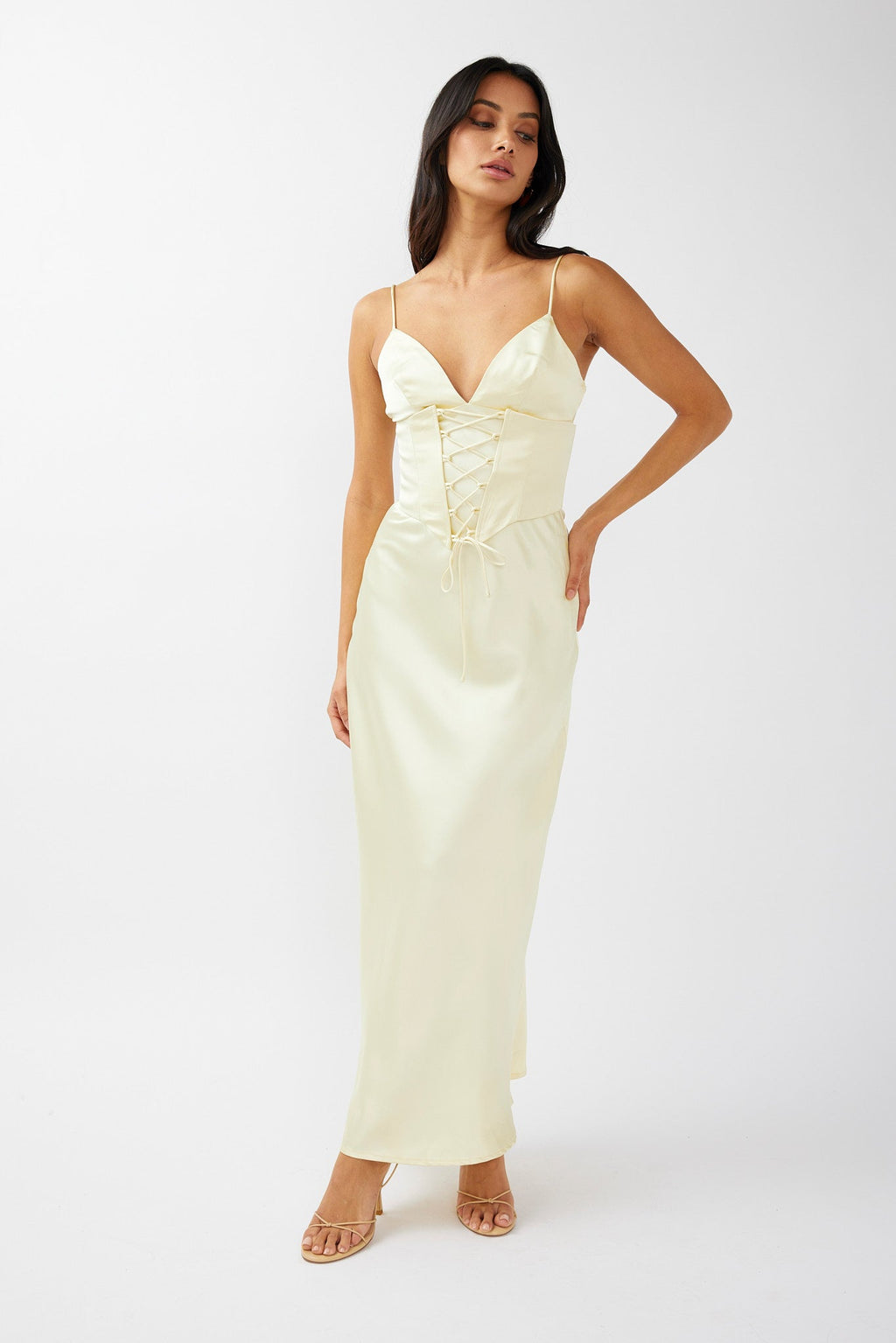 Downtown Cami Strap Corset Waist Dress Butter