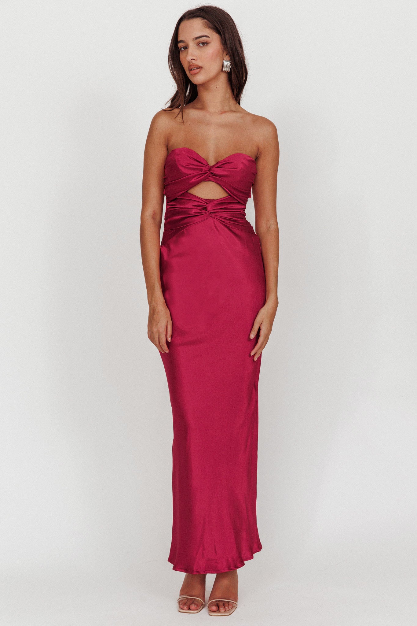 Good Impression Double Twist Maxi Dress Plum